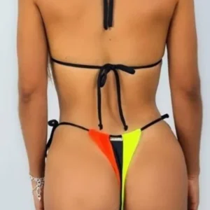Calcinha Milly Pt X Neon Fio Dental